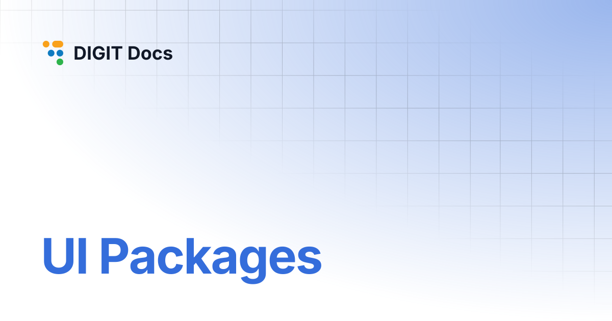 UI Packages | v1.8 | DIGIT Docs