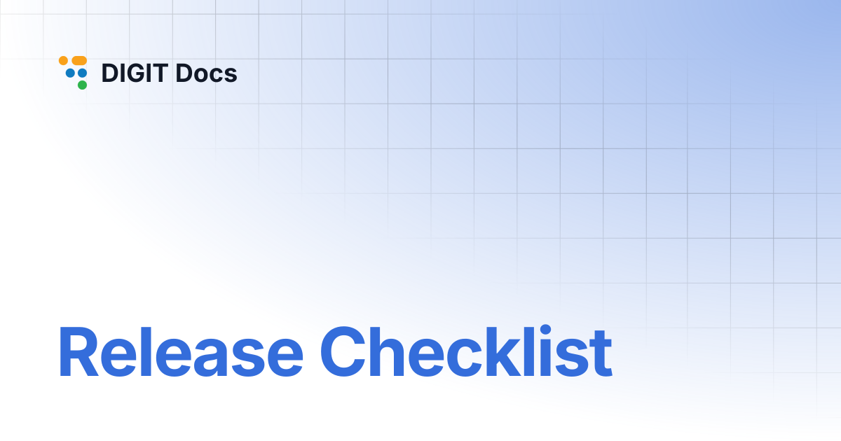 Release Checklist | PH-v1.5 | DIGIT Docs