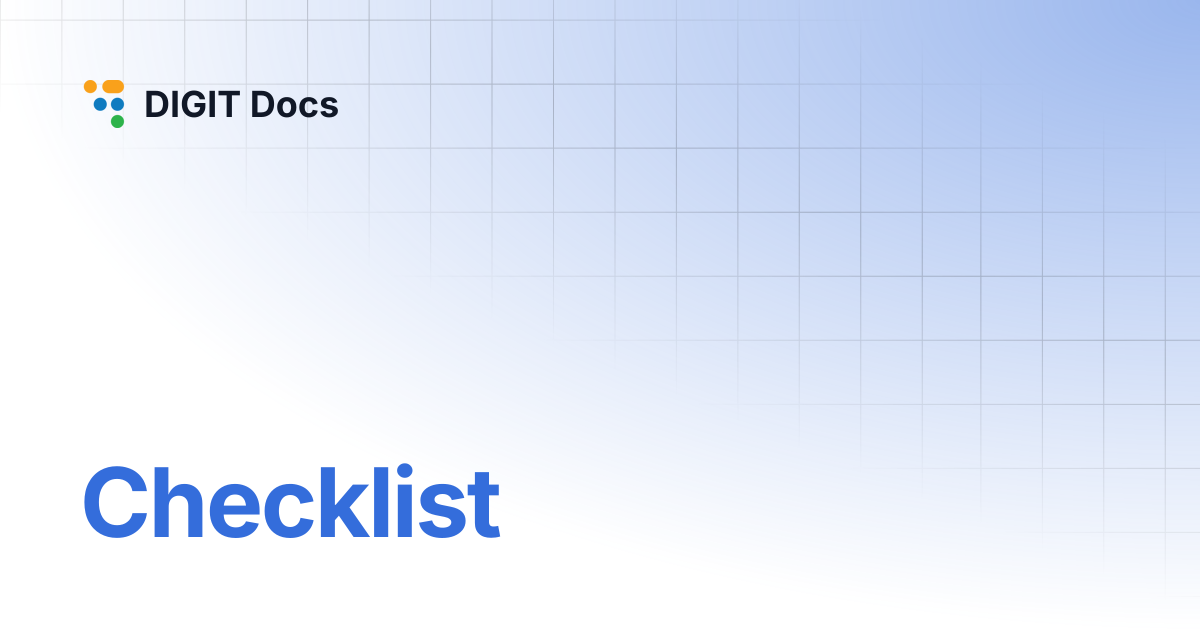 Checklist | PH-v1.5 | DIGIT Docs