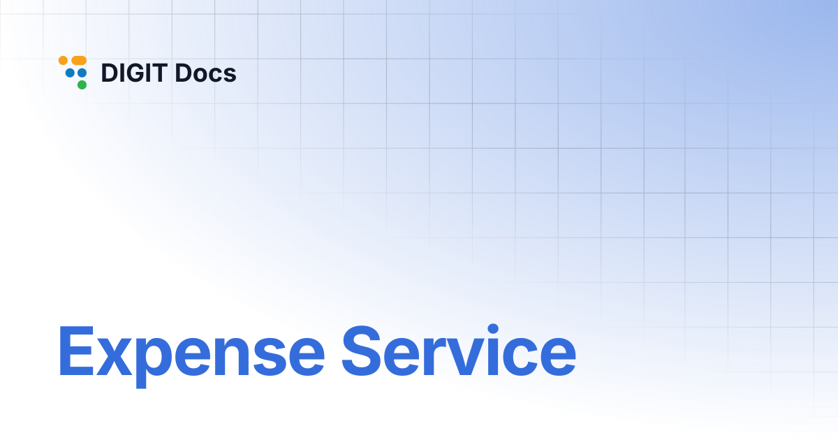 Expense Service | DIGIT Docs