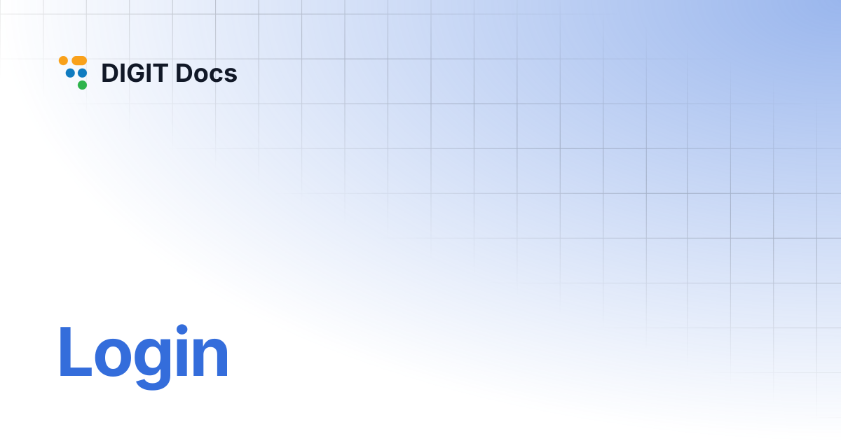 Login | DIGIT Docs