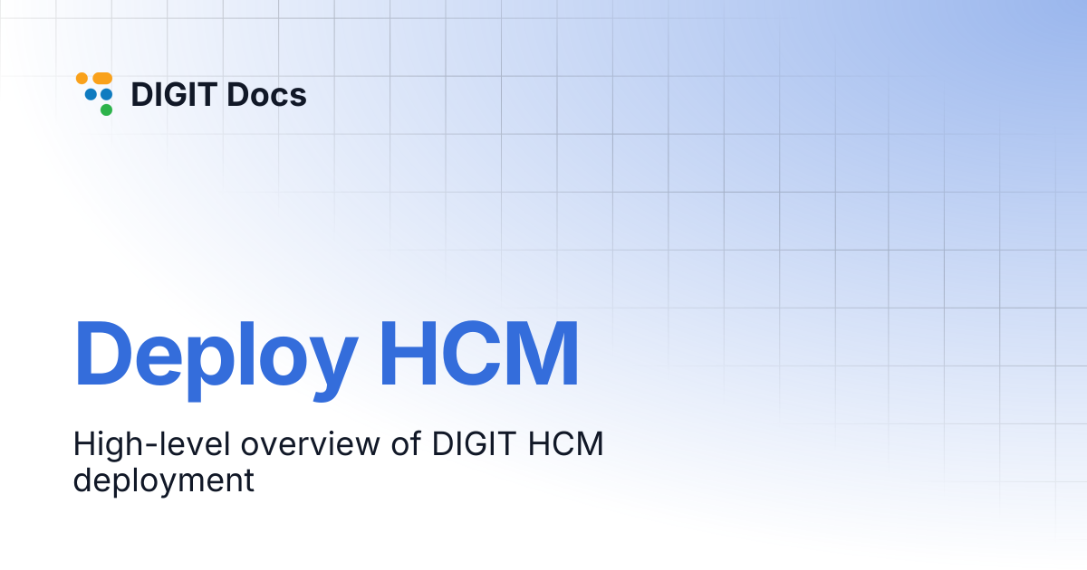 Deploy HCM | DIGIT Docs