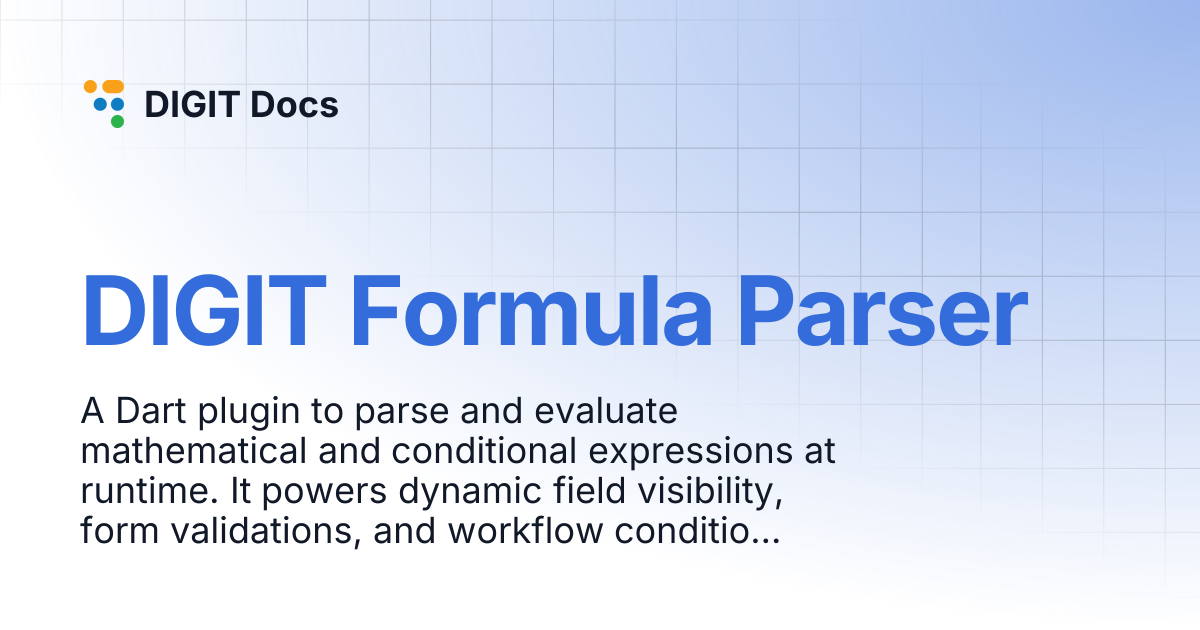 DIGIT Formula Parser | DIGIT Docs