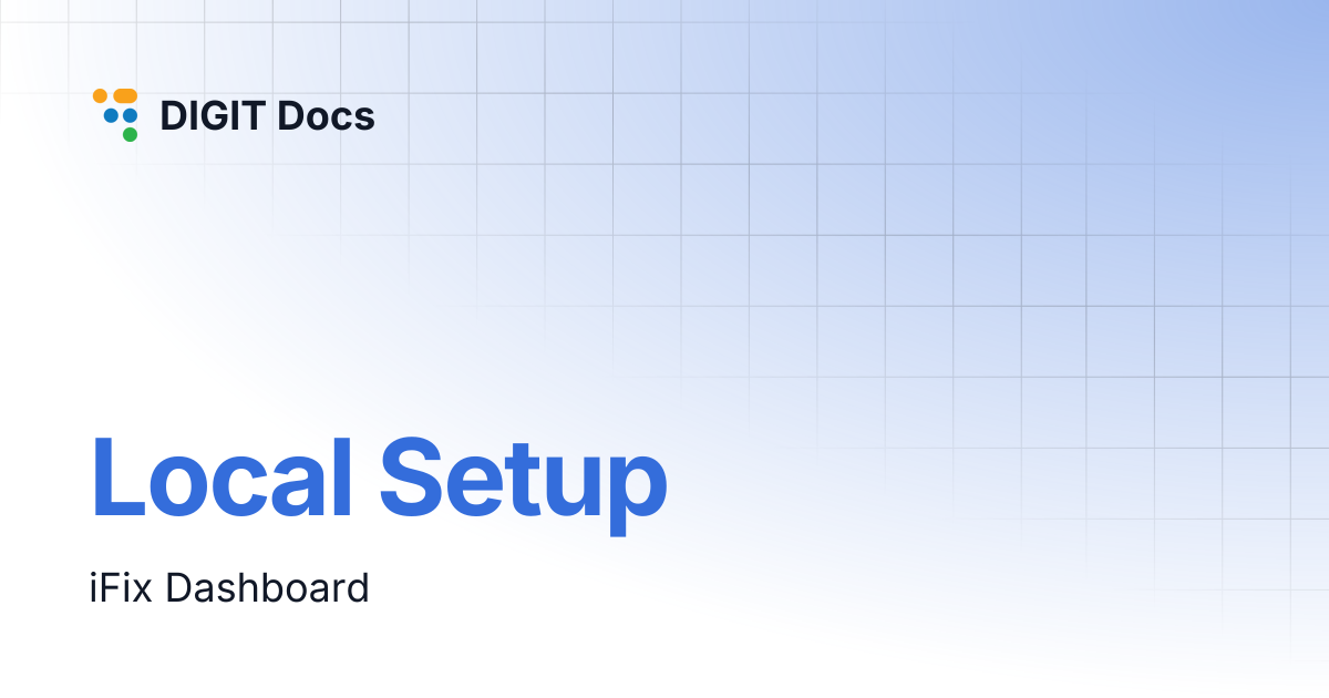 Local Setup | PFM-v2.3 | DIGIT Docs