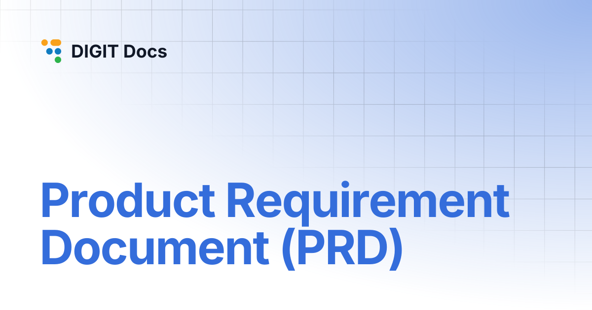 Product Requirement Document (PRD) | DIGIT Docs