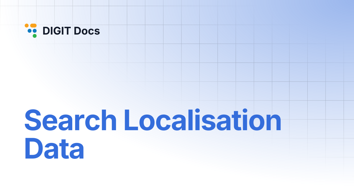 Search Localisation Data | DIGIT Docs