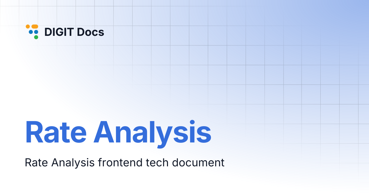 Rate Analysis | DIGIT Docs