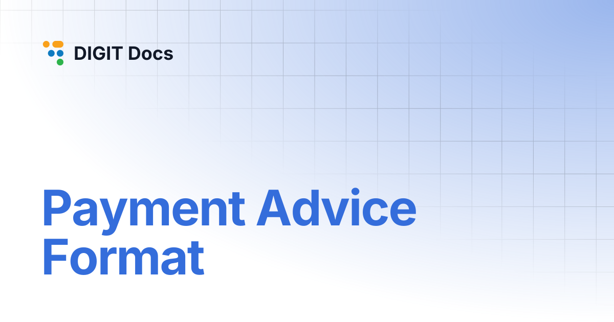 Payment Advice Format | DIGIT Docs